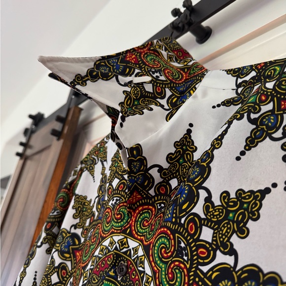 Colorful Patterned Button-Up Shirt - Picture 10 of 11